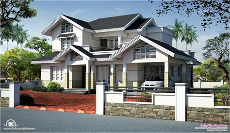 sloped roof house elevation design kerala home design  floor plans