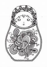 Russian Coloring Dolls Pages Original Printable Doll Adults Color Russia Nesting Adult Template Coloriage Russe Poupée Matryoshka Christmas Gratuit Books sketch template