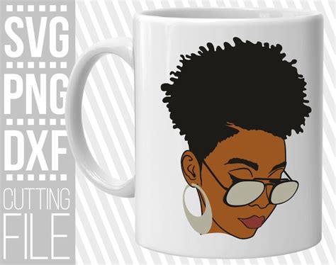 black woman with glasses svg afro woman svg layered svg etsy