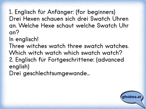 1 englisch für anfänger for beginners drei hexen