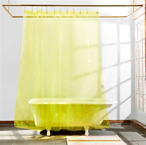 toxic sun shower curtain transparent yellow eva quiet town