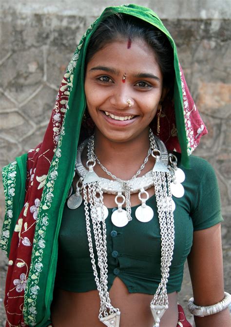 India Gujarat Girl Porträtt Kultur