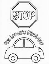 Stop Sign Coloring Pages Traffic Car Light Printable Kids Sheet Template sketch template