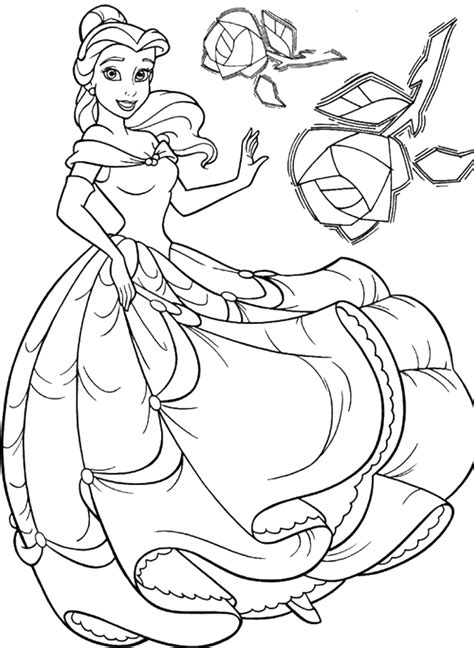 disney belle coloring pages coloring home
