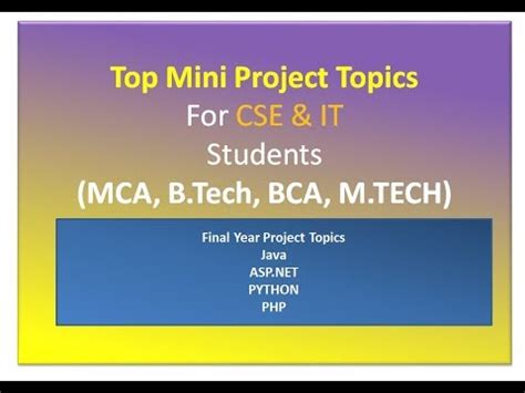 top mini project topics  cse  students final year projects youtube