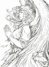 Coloring Pages Angel Printable Adults Realistic Lucy Saint Adult People Hard Coloriage Deviantart Pant Colouring Tattoo Drawing Ups Grown Female sketch template