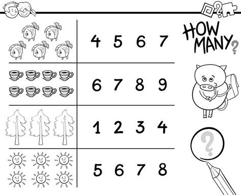 counting coloring pages  printable coloring pages  kids