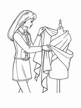Coloring Pages Fashion Dress Designing Clothes Barbie Model Top Print Drawing Printable Girls Girl Kids sketch template