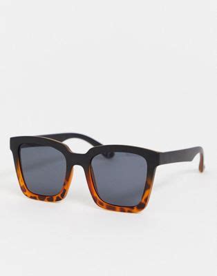 asos design vierkante zonnebril met vervaagde tortoiseprint asos