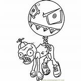 Zombie Coloring Zombies Vs Plants Pages Balloon Chomper Printable Coloringpages101 Color Kids sketch template