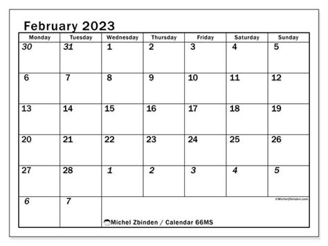 february  printable calendar ms michel zbinden uk