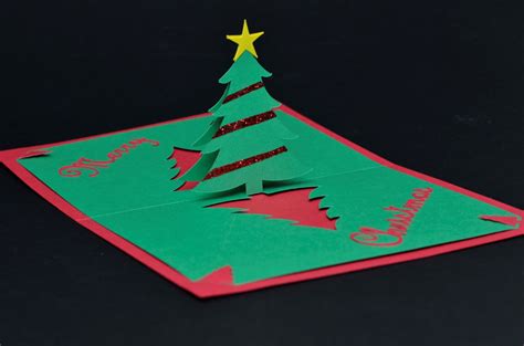 easy christmas tree pop  card template
