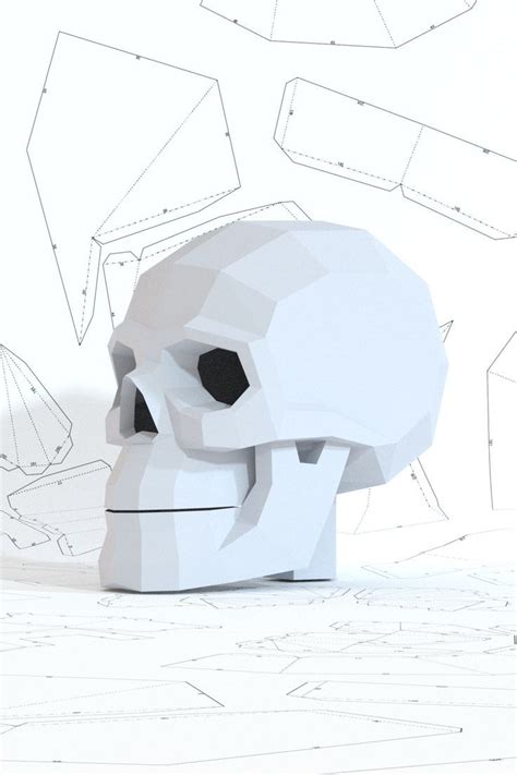 papercraft skull template     calavera de papel