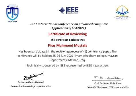 certificate  reviewing technically sponsored  ieee