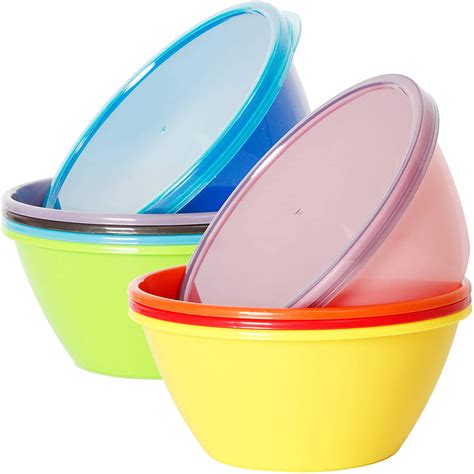 youngever  ounce plastic bowls  lids cereal bowls soup bowls
