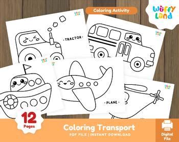 coloring transportation coloring page vehicle coloring pages prek