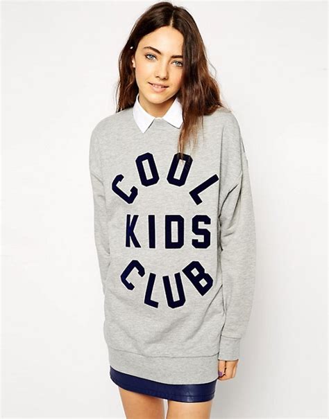 asos asos sweatshirt  cool kids club print