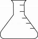 Erlenmeyer Flask Beaker Empty Conical Science Drawing Clipart Clip Diagram Tube Test Draw Laboratory Cliparts Chemistry Transparent Chemical Line Lab sketch template