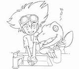 Digimon Contest Coloring Agumon Taichi Wikimon Edit Dcc sketch template