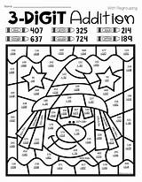Addition Color Number Halloween Digit Math Coloring Worksheets Regrouping Activities Subtraction Grade Printable Worksheet Multiplication Teacherspayteachers 2nd Third sketch template