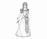 Zelda Princess Sword Pages Coloring sketch template