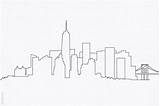 Skyline City York Drawing Line Manhattan Wtc Outline Draw Nyc Brooklyn Cityscape Bridge Choose Board Minimalist Lower sketch template