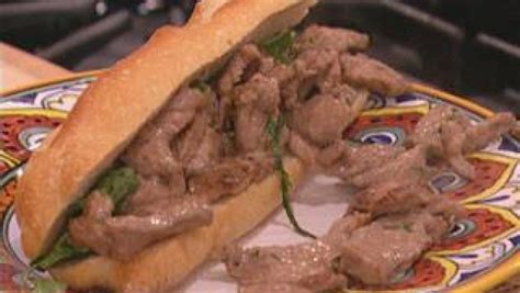 Sliced Steak Stroganoff In French Bread With Dill Relish Dressed Salad