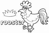 Rooster Colouring Printable sketch template