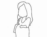 Pregnant Woman Coloring Coloringcrew sketch template