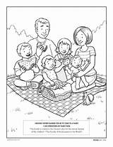 Coloring Family Picnic Father Pages Lds Apryl Stott Illustration Kids sketch template