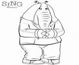 Sing Coloring Pages Printable Meena Movie Elephant Film Book Explore sketch template