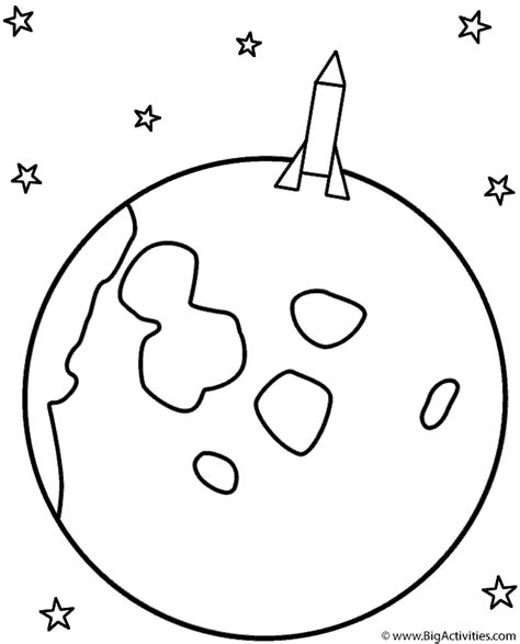 rocket landing   moon coloring page space