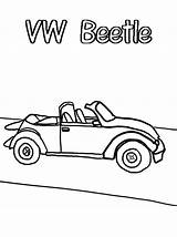 Coloring Beetle Convertible Car Vw Pages Volkswagen Sketch Color Print Getdrawings Van Drawing Tocolor Template Button Using sketch template