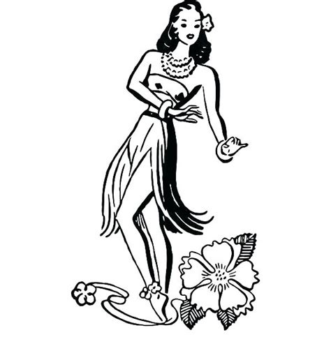 hula dancer coloring page  getcoloringscom  printable