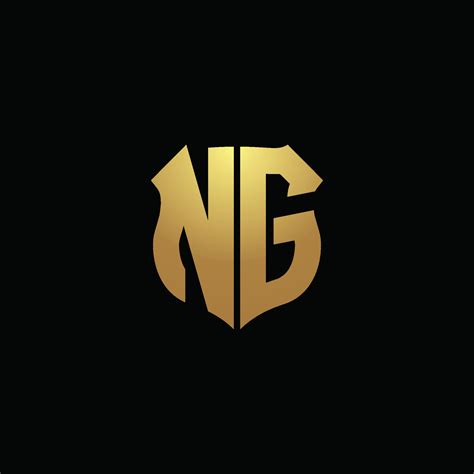 ng logo monogram  gold colors  shield shape design template