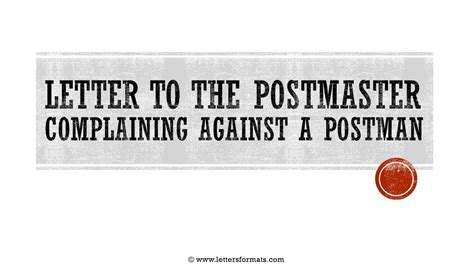 write  complaint letter  postmaster  postman youtube