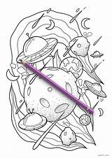 Space Crazy Coloring Pages sketch template