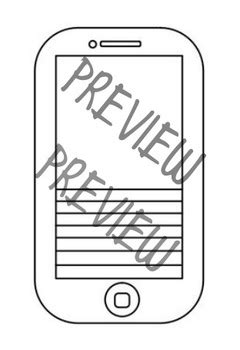 blank iphone template  english   middle tpt
