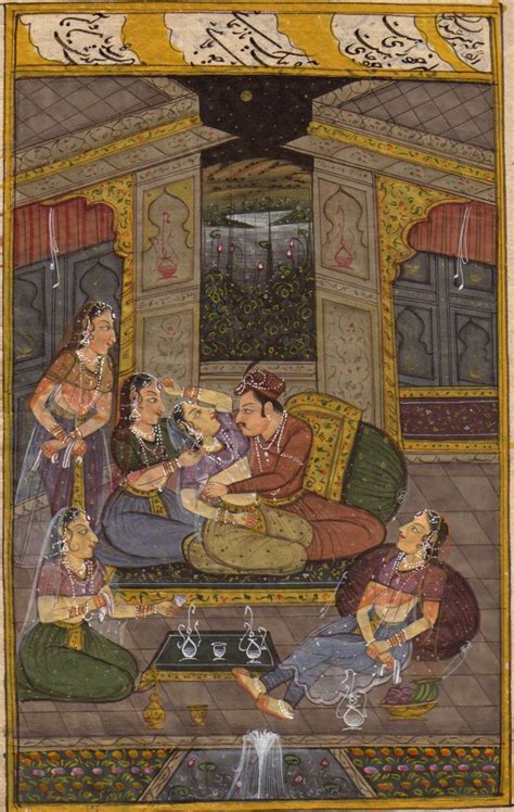Moghul Mughal Miniature Handmade Erotic Harem Painting