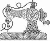 Sewing Machine Pages Coloring Drawing Mandala Zentangle Drawings Vintage Mandalas Zentangles Template Getdrawings Getcolorings Emb Silhouettes Printable Patterns Doodle Uploaded sketch template