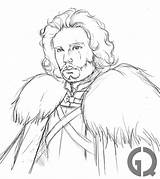 Jon Snow Thrones Games Deviantart Drawings sketch template