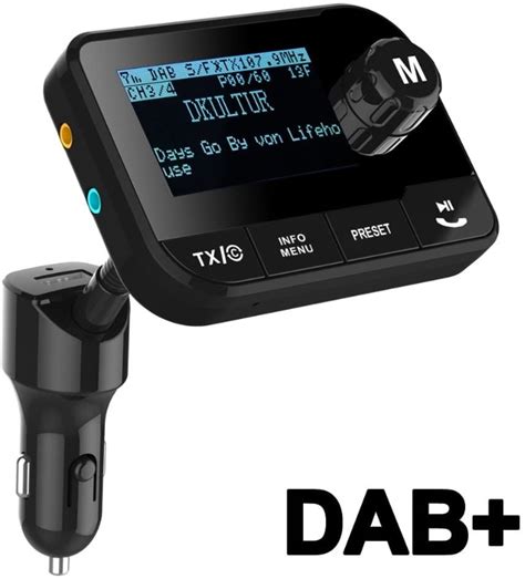 blufree  car dabdab adapter  display dab digital radio bluetooth fm transmitter
