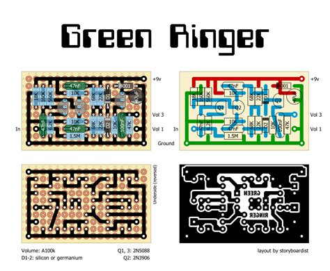 perf  pcb effects layouts  armstrong green ringer