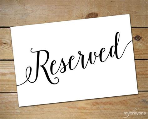 printable reserved sign template greenery wedding reserved table sign