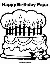 Birthday Coloring Happy Papa Pages Cake Emily Candles sketch template
