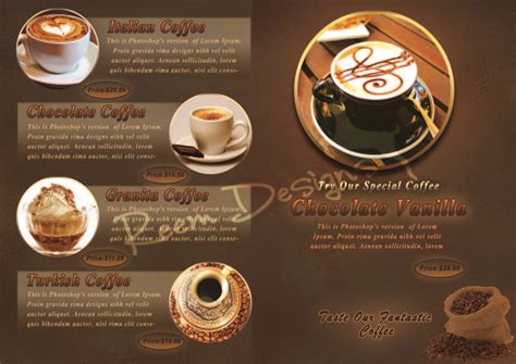 coffee shop menu  reem oraby reemoraby tasmeem