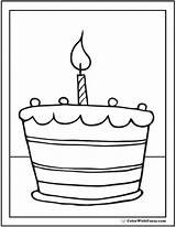 Birthday Cake Coloring Pages 1st Printable Color Cakes First Pdf Candle Anniversary Printables Year Sheets Colorwithfuzzy sketch template