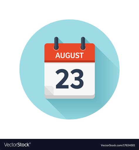 august  flat daily calendar icon date vector  nashville