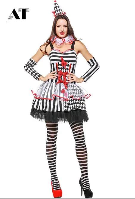 sexy female halloween masquerade costumes stage clown dress aliexpress