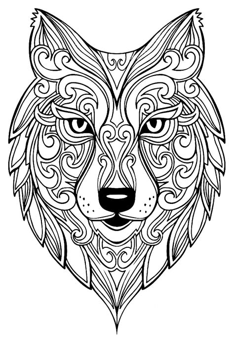wolf  wolves adult coloring pages